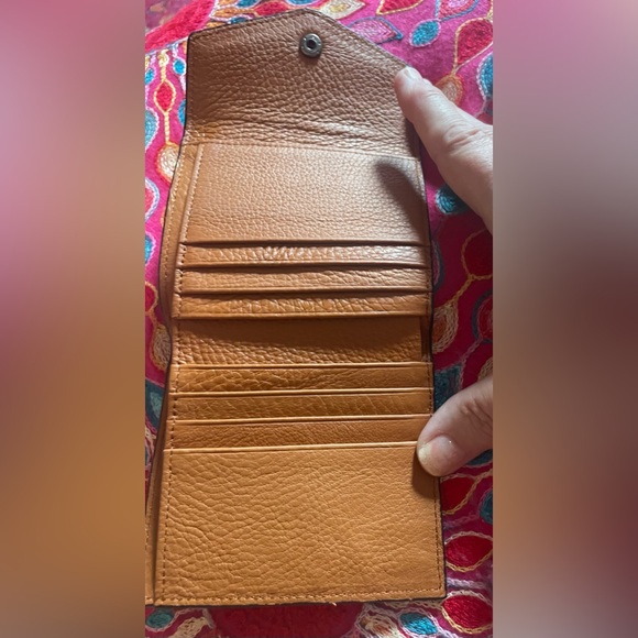 NWOT caramel brown small leather wallet by It’s Life. Measures apx 4 x 4 inches. - Picture 7 of 12